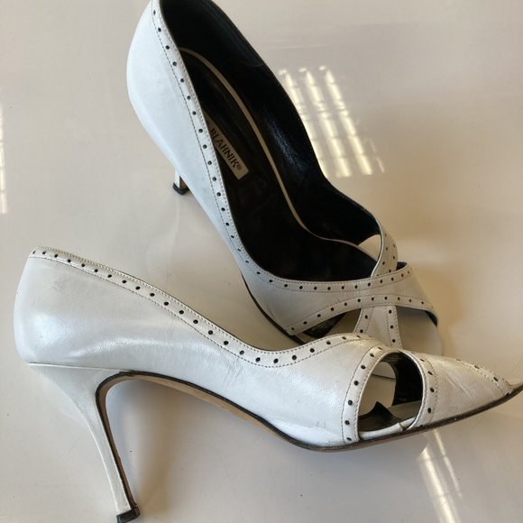Manolo Blahnik white heel (39.5) - Picture 6 of 9